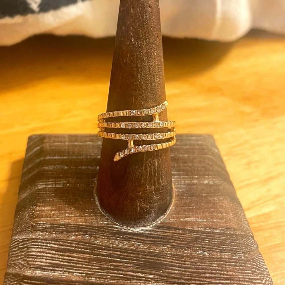 Crystal Coil Wrap Ring Size 6.5